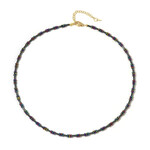 Hämatit-Silberhalskette