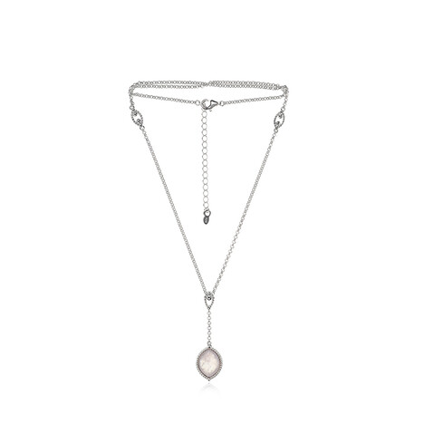Rose Quartz Silver Necklace (dagen)