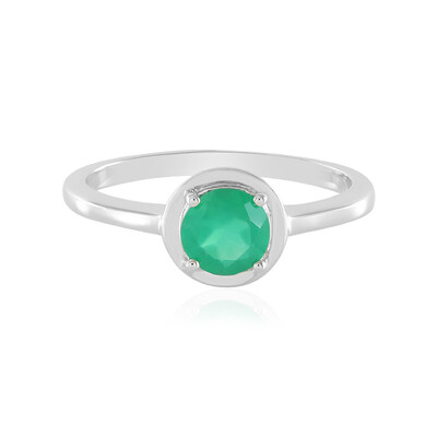 Anello in argento con Onice Verde