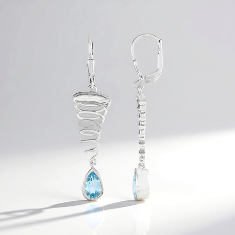 Orecchini in argento con Topazio Blu Cielo (MONOSONO COLLECTION)