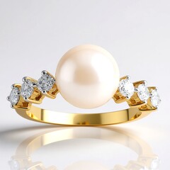 Zilveren ring met een Akoya parel