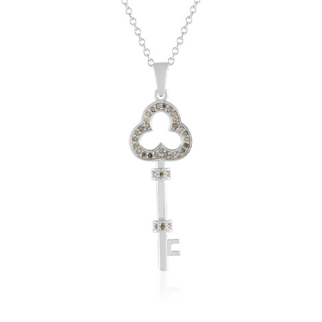 I3 Schokoladen-Diamant-Silberhalskette