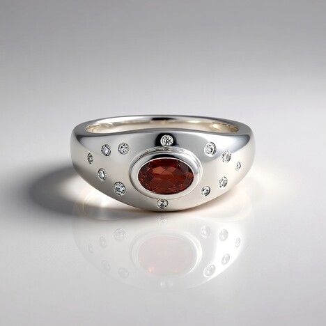 Anello in argento con Zircone Rosa