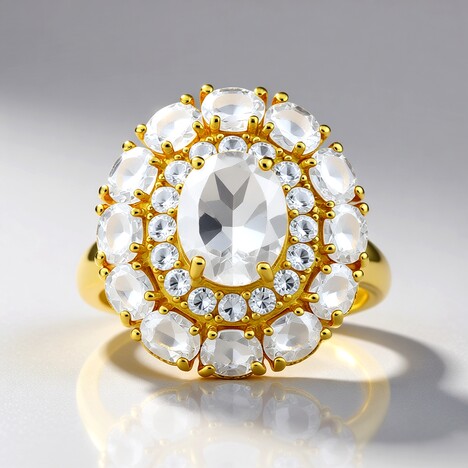Anello in argento con Topazio Bianco