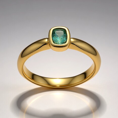Anello in oro con Tormalina Paraíba (CUSTODANA)