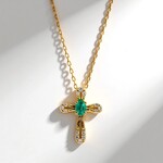 Collier en or et Emeraude de Zambie AAA