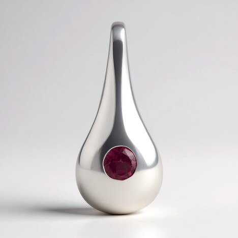 Ciondolo in argento con Tormalina Rosa Brasiliana (Pallanova)