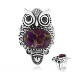 Kingman Purple Copper Mohave Turquoise Silver Ring (Faszination Türkis)