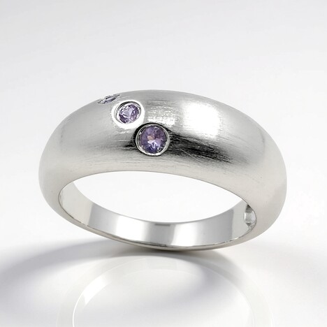 Anello in argento con Zaffiro Ceylon Porpora (non riscaldato)