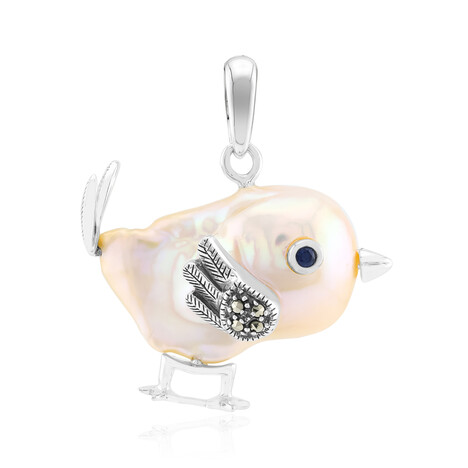 Colgante en plata con Perla durazno Freshwater (TPC)