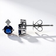 Pendientes en oro con Zafiro azul Ceylon