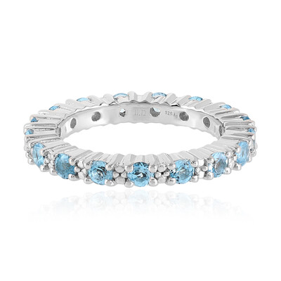 Anello in argento con Topazio Blu Svizzero