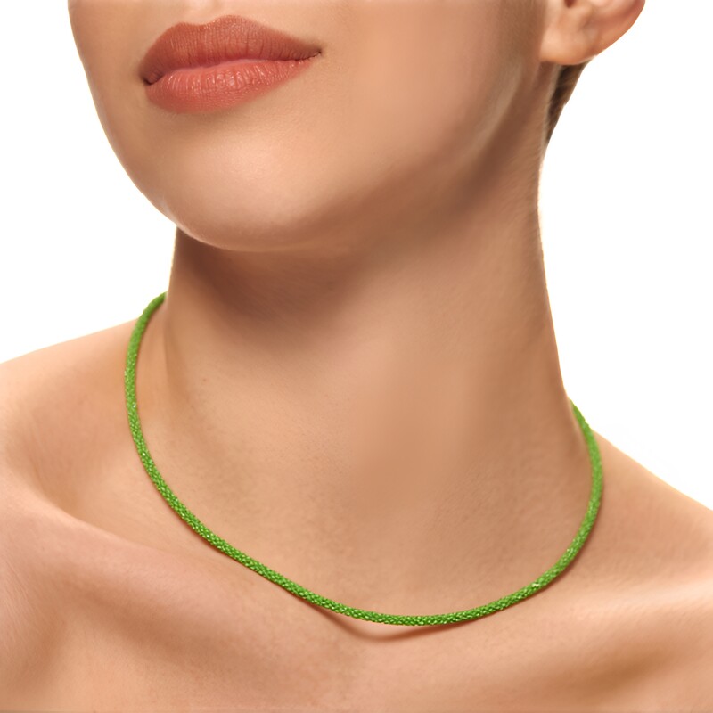 Collana in argento con Diopside Russo