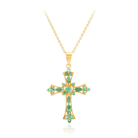 Collar en plata con Esmeralda de Brasil