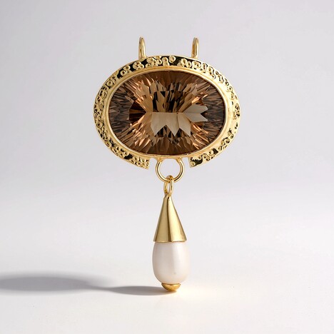 Ciondolo in argento con Quarzo Fumè (MONOSONO COLLECTION)