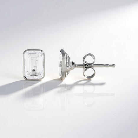 Orecchini in argento con Topazio Bianco