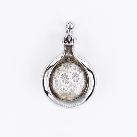 Ciondolo in argento con Corallo Pietrificato