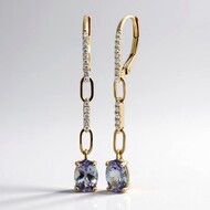 Boucles d'oreilles en or et Tanzanite non chauffée (CIRARI)