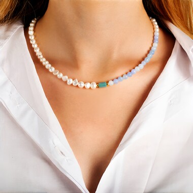 Grandidierite Silver Necklace
