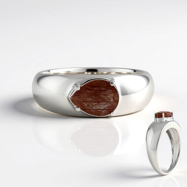 Anello in argento con Quarzo Rutilato Ramato