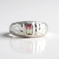 Bague en argent et Tourmaline Melon d'Eau