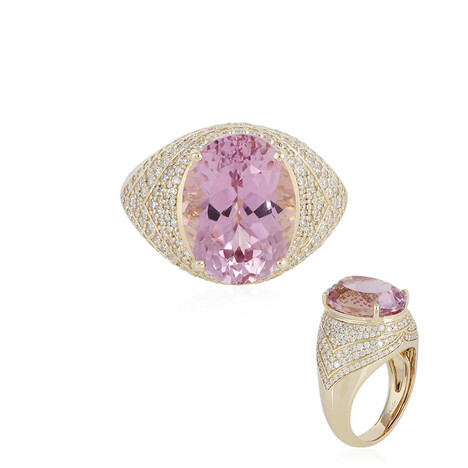 Anello in oro con Kunzite Brasiliana AAA (de Melo)