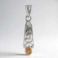 Orange Sapphire Silver Pendant