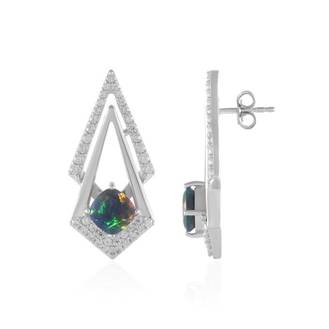 Zilveren oorbellen met Mezezo opalen (de Melo Essence)