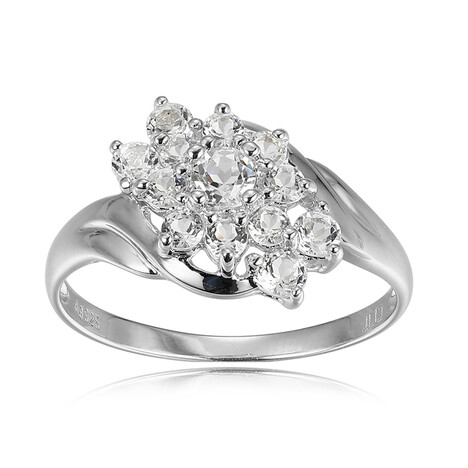 Anillo en plata con Topacio blanco