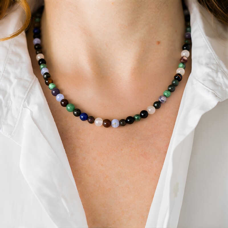 Collar en plata con Aventurina verde