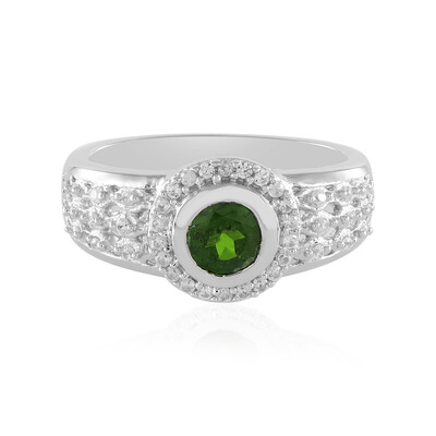 Anello in argento con Diopside Russo