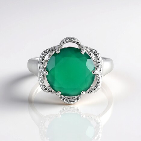 Anello in argento con Onice Verde (Adela Silber)