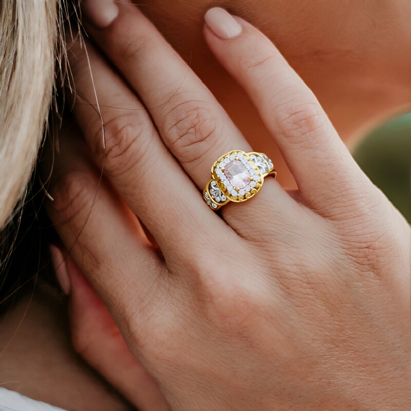 Anillo en plata con Morganita de Brasil (Gems en Vogue)