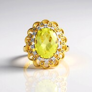 Anello in argento con Quarzo Ouro Verde (Gems en Vogue)