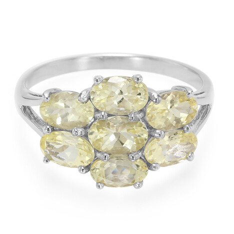 Anello in argento con Danburite Giallo Neon