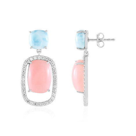 Pendientes en plata con Ópalo rosa (de Melo Essence)