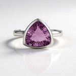 Anello in argento con Fluorite Rosa (MONOSONO COLLECTION)