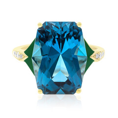 Anello in oro con Topazio Blu Londra