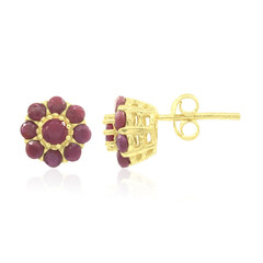 Boucles d'oreilles en argent et Rubis