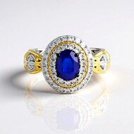 Zilveren ring met een kobaltblauwe spinel (Gems en Vogue)