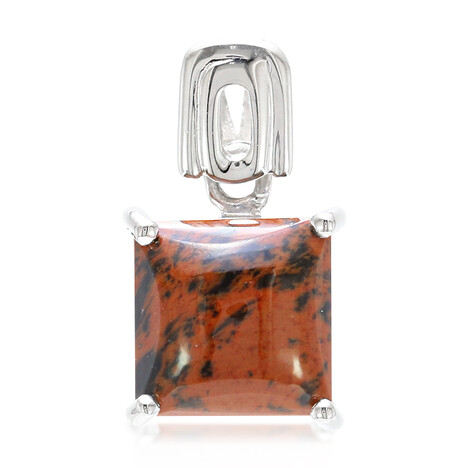 Zilveren hanger met een mahonie obsidiaan