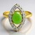 Anello placcato in oro con Crisoprasio Imperiale