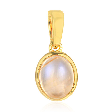 Tansania-Regenbogen-Mondstein-Silberanhänger