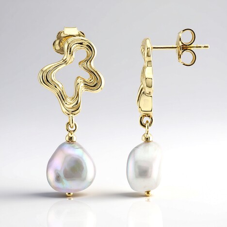 Orecchini in argento con Perla d'Acqua Dolce Argentata (TPC)