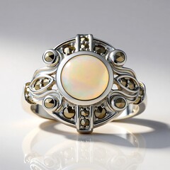 Anello in argento con Opale di Welo (Annette classic)