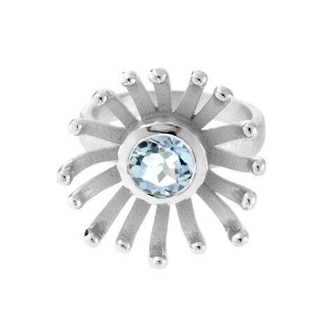 Anello in argento con Topazio Blu Cielo