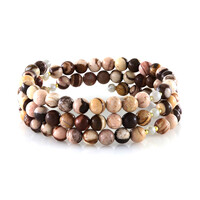 Bracciale in acciaio con Diaspro Zebrato Rosso (Riya)