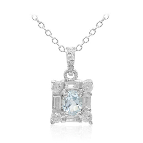 Himmelblauer Topas-Silberhalskette