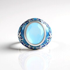 Anello in argento con Calcedonio Blu (Adela Silber)