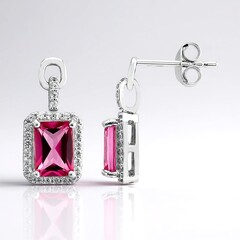 Orecchini in argento con Topazio Rosa